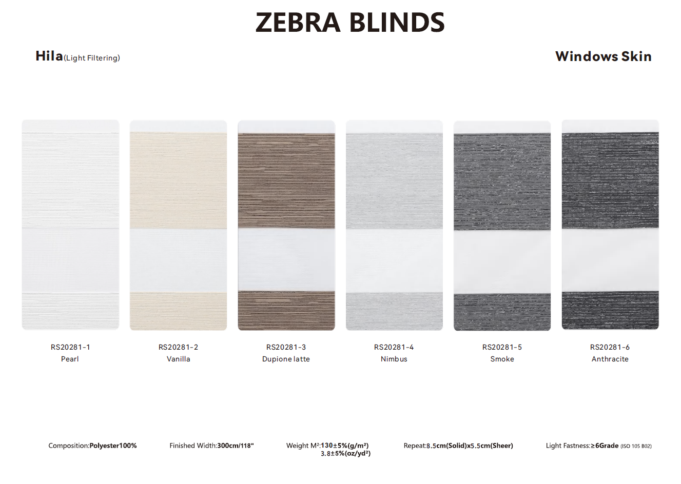 Zebra Blinds Samples